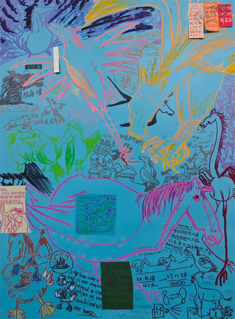 乔业孔，《马鸟》，综合材料