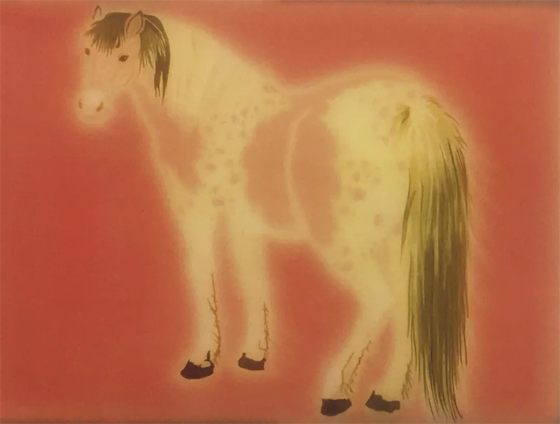 李文峰，《五花马系列之红花》，禅丝画